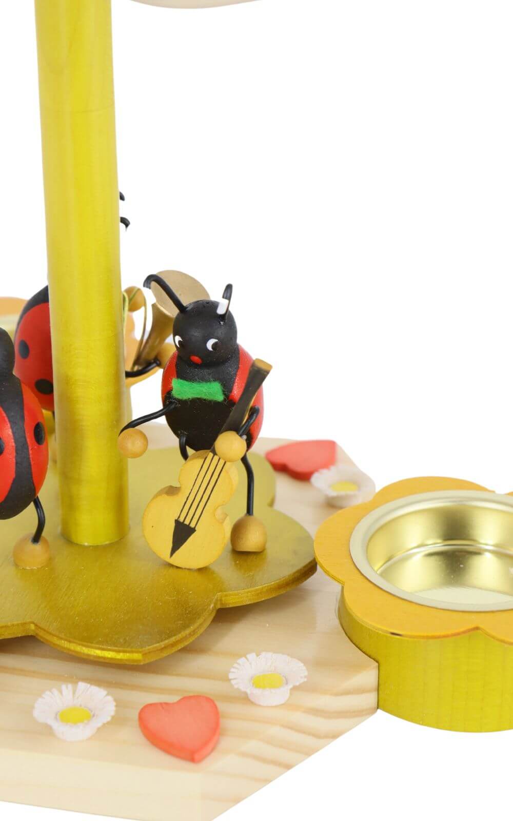 Tea light pyramid with beetle musicians, 19 cm by Volker Zenker_3