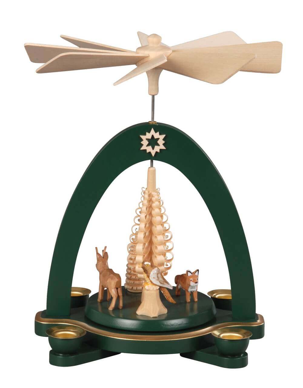 Christmas pyramid with forest animals, 20 cm by Albin Preißler