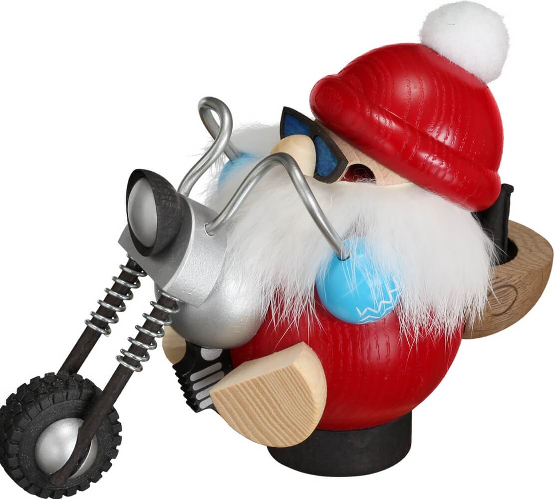 Smoking man Biker Santa Claus from Seiffener Volkskunst eG