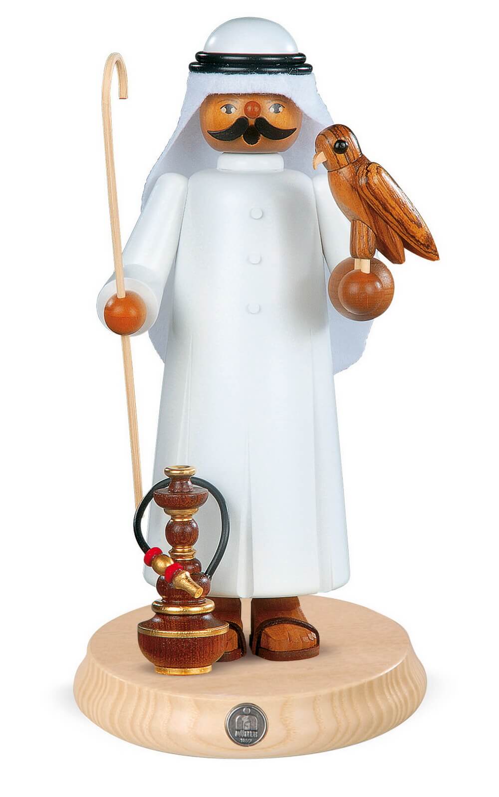 Smoking man Arabian with falcon, 27 cm, colored by Müller Kleinkunst