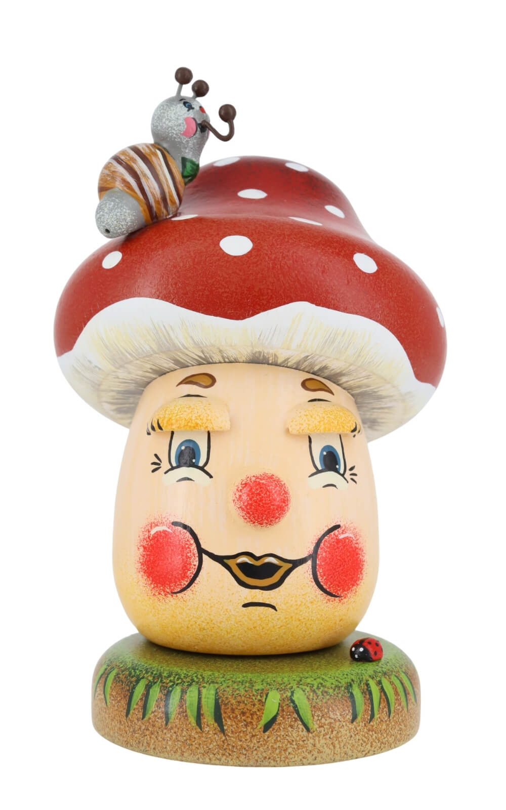 Smoking man lucky mushroom, 12 cm (4.72 inch), colorful by Hubrig Volkskunst _1