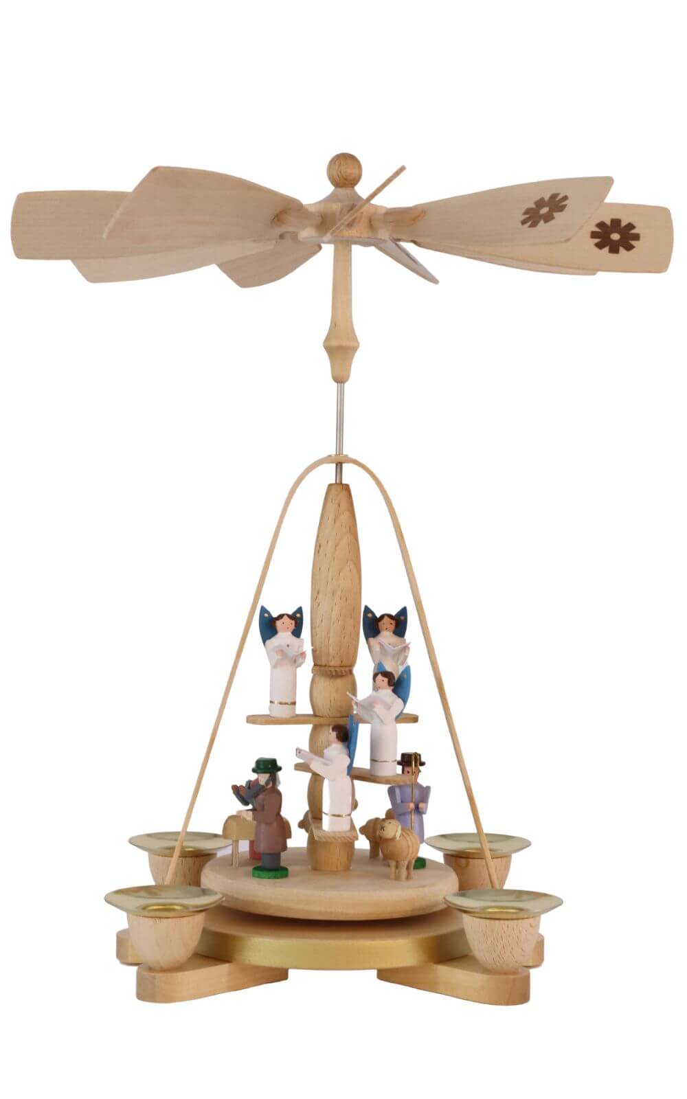 Christmas pyramid angel staircase with Christ's birth, 28 cm by Richard Glässer_1