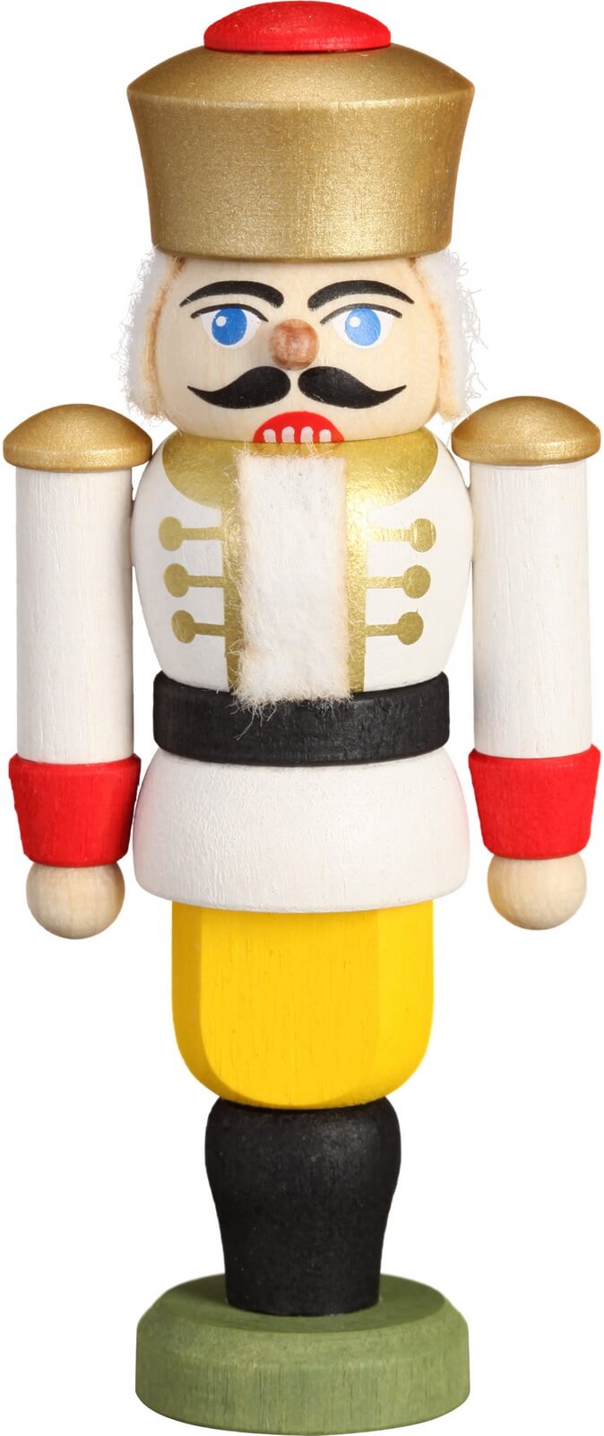 Christmas tree decoration nutcracker king, white by Seiffener Volkskunst eG