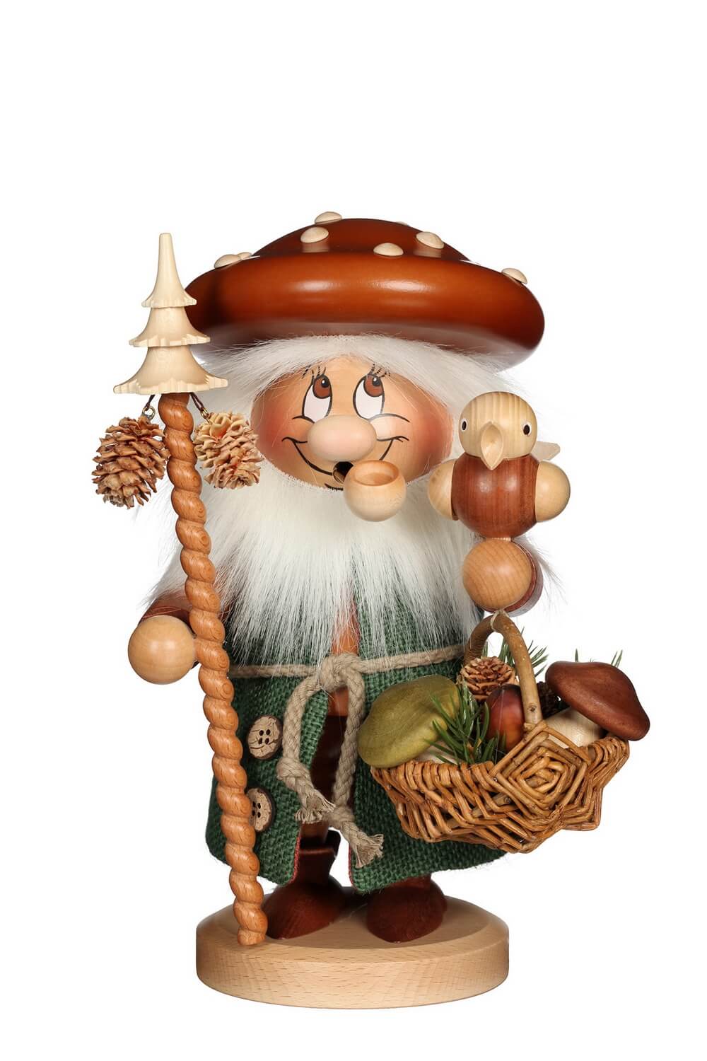 Incense Smoker Gnome Mushroom Man 10.6 in (27 cm) Christian Ulbricht Made in Germany