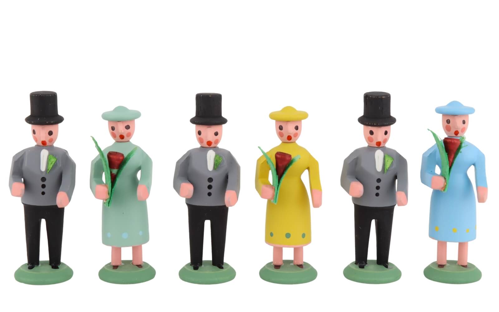 Miniature wedding procession, 6-piece set, coloured, from SEIFFEN.COM_2