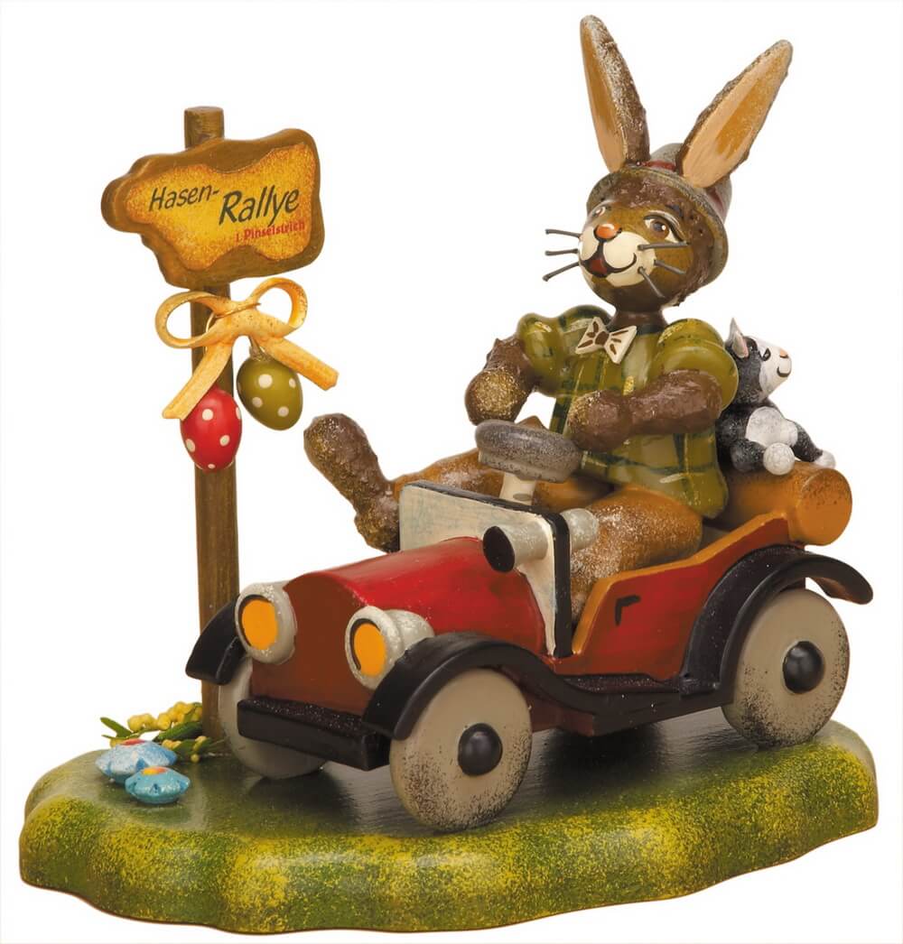 Easter bunny bunny rally, 10 cm, colored by Hubrig Volkskunst