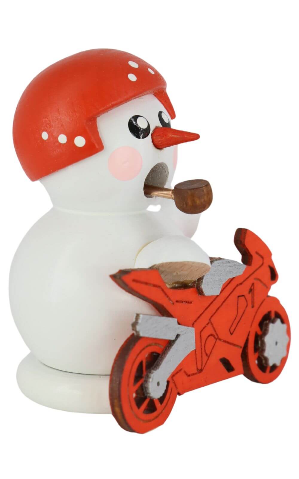 Smoking man biker white with red motorcycle by Gerd Hofmann_2