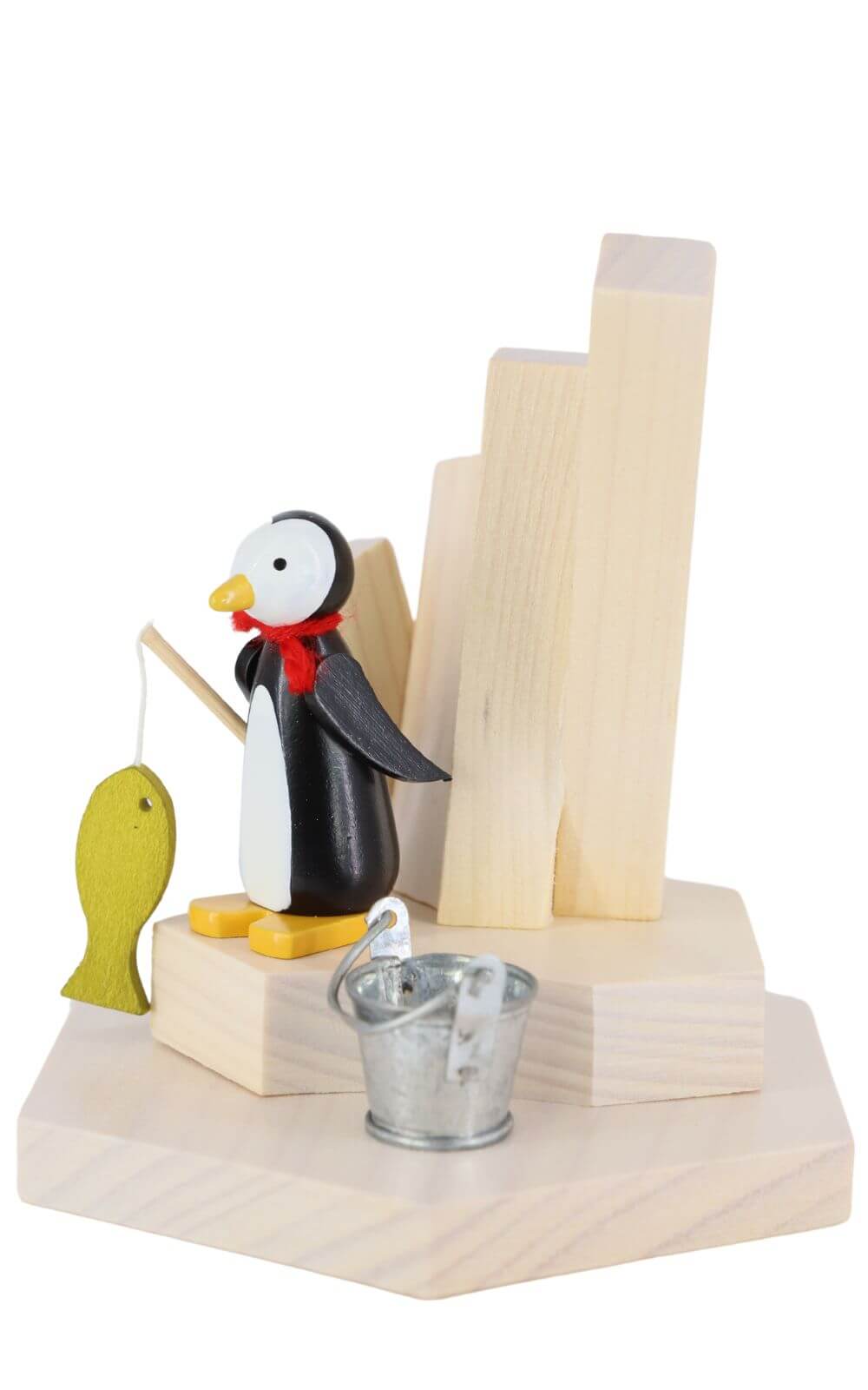 Miniature penguin with fishing rod, 9 cm, colored by Ralf Zenker_2