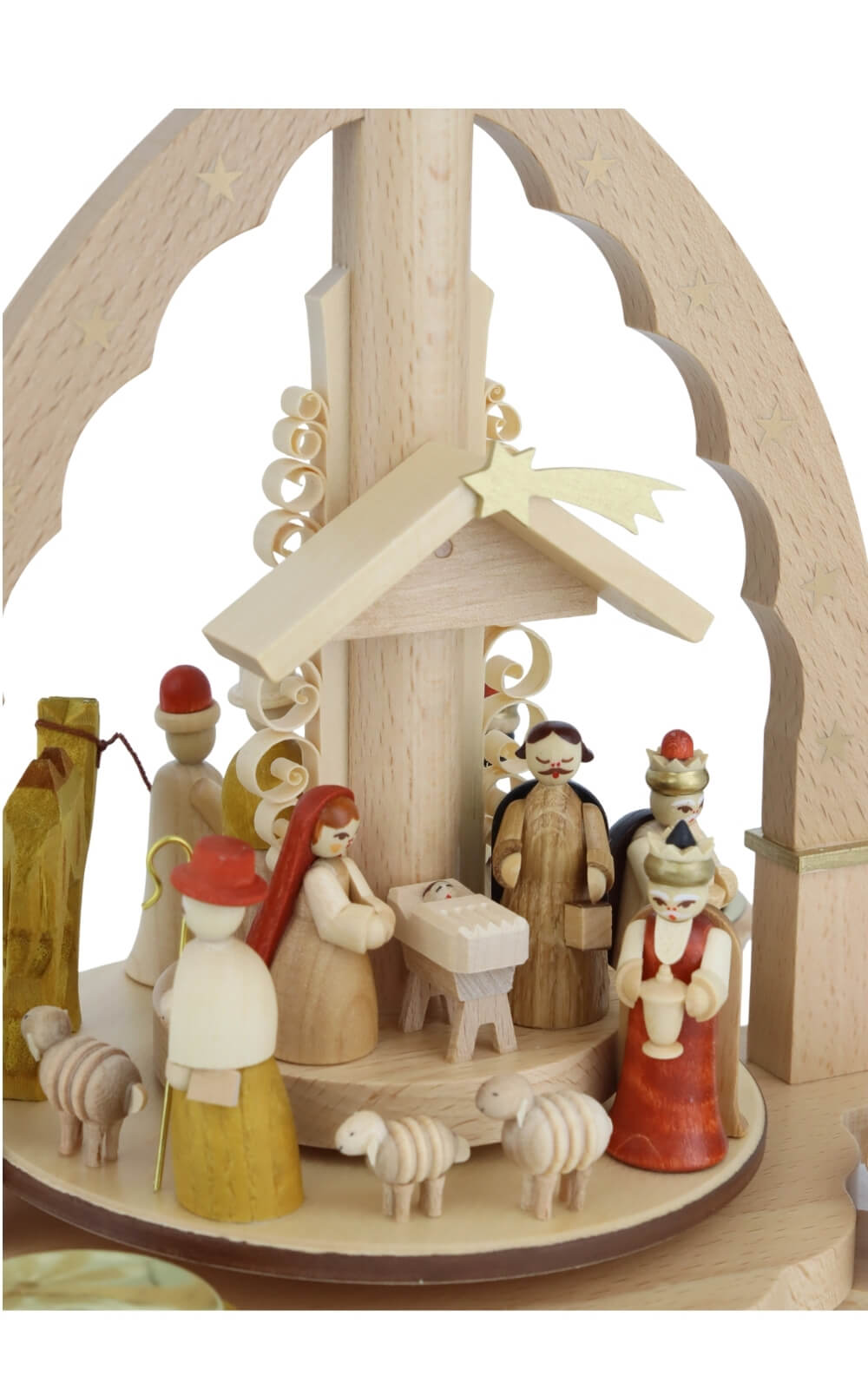 Premium Wooden Christmas Pyramid Nativity with Candles, 29 cm/ 11.4 inch by Richard Glässer, Made in Germany_5