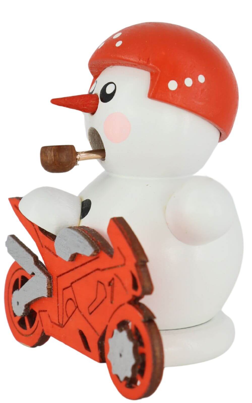 Smoking man biker white with red motorcycle by Gerd Hofmann_3