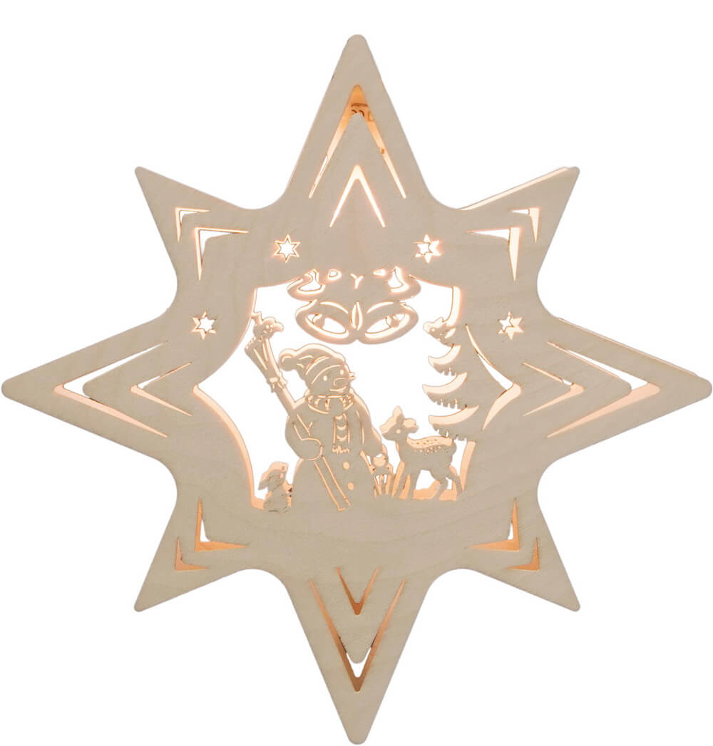 Illuminated window picture star with snowman from Weigla