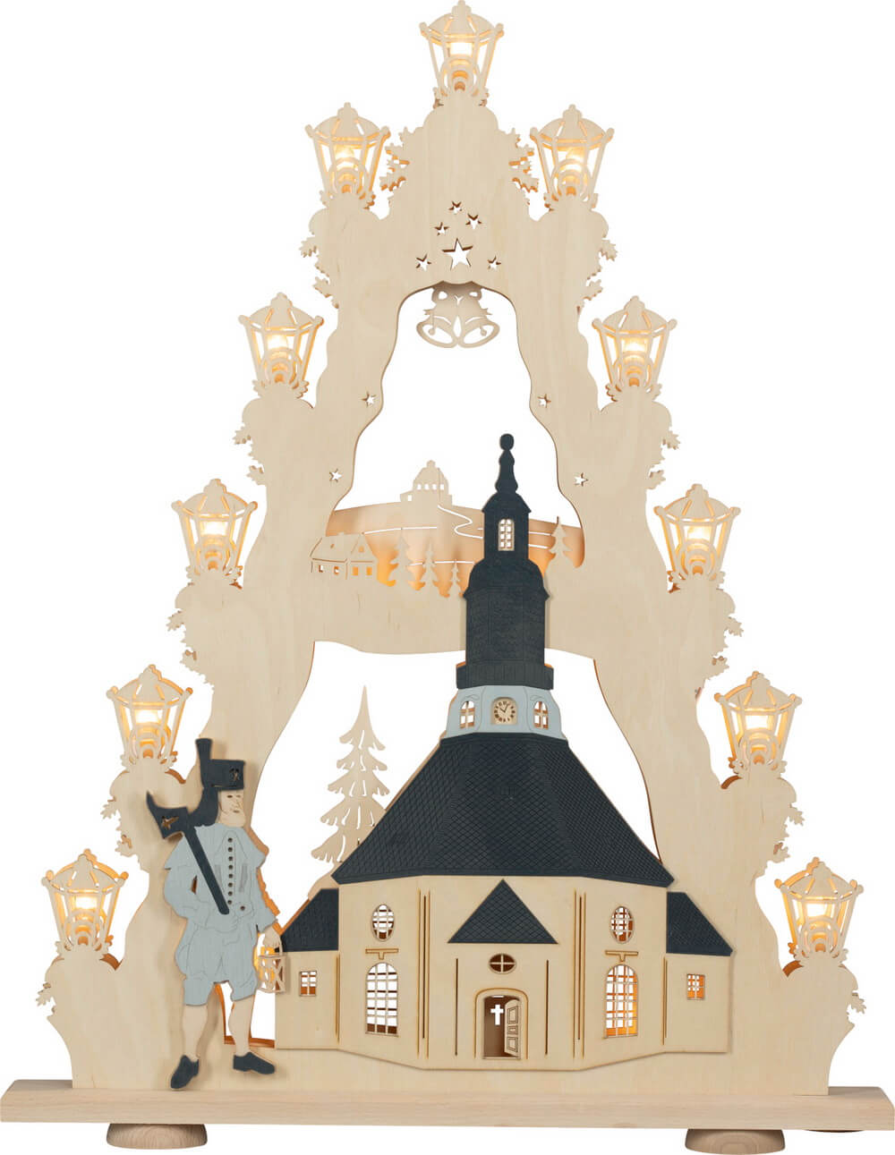 Light lace Seiffen church, 52 cm by Weigla