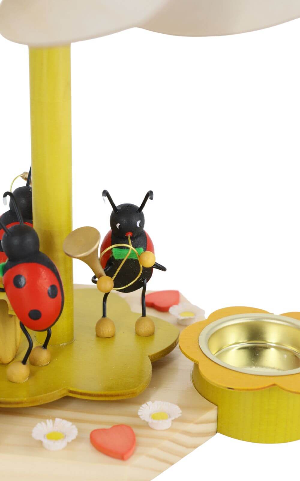 Tea light pyramid with beetle musicians, 19 cm by Volker Zenker_2