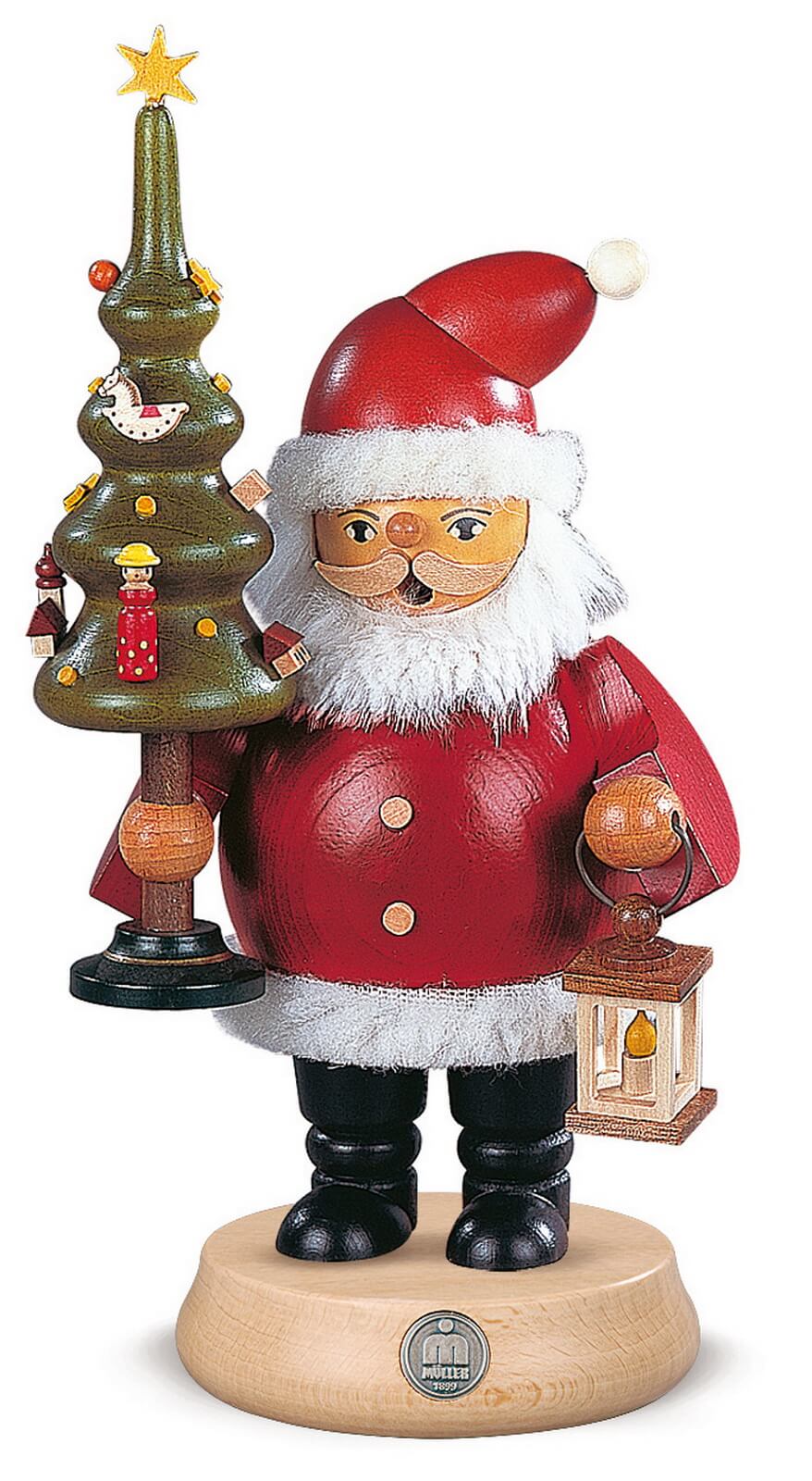 Smoking man Santa Claus with tree by Müller Kleinkunst