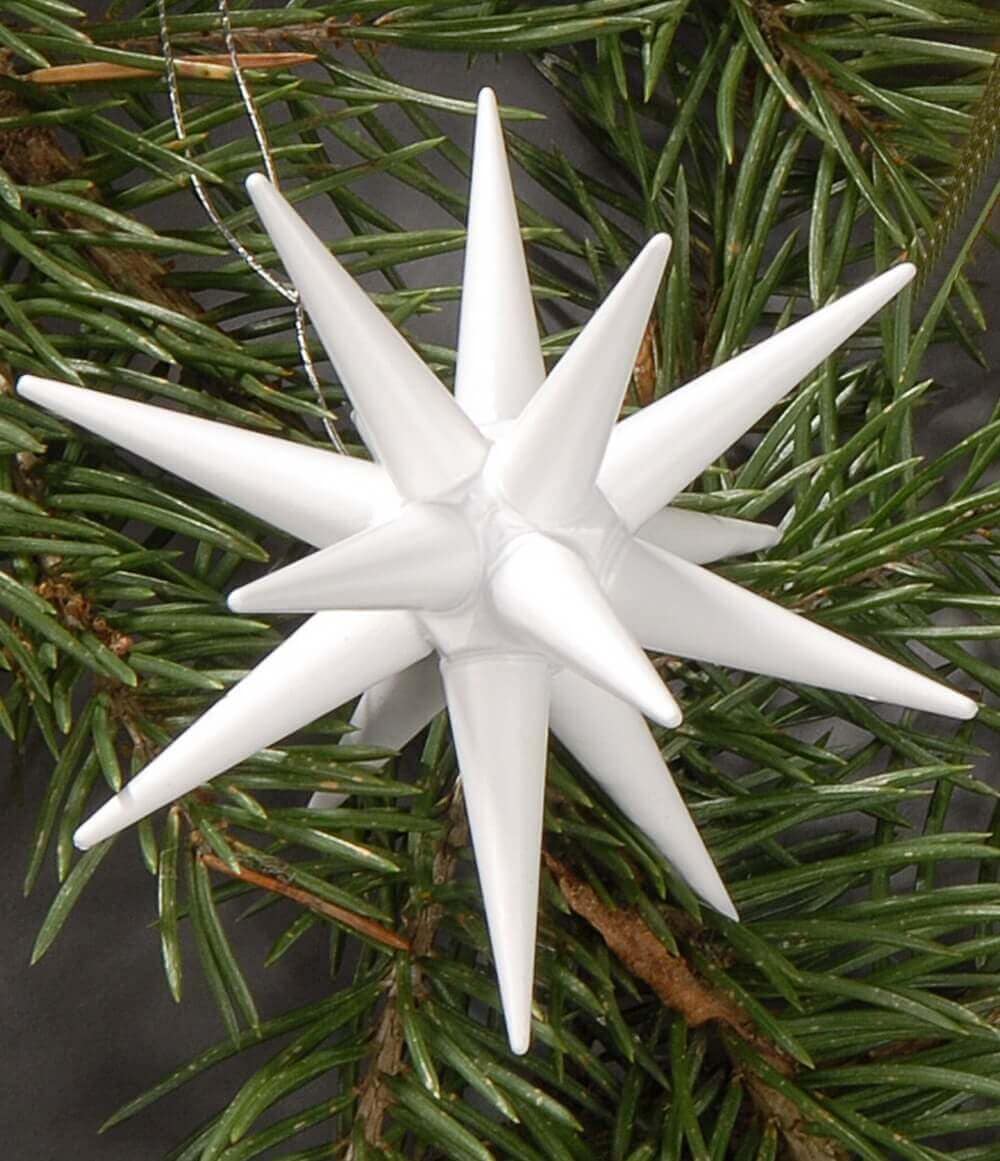Wooden Christmas tree decorations, Poinsettias white, 6 pieces by Albin Preißler_pic2