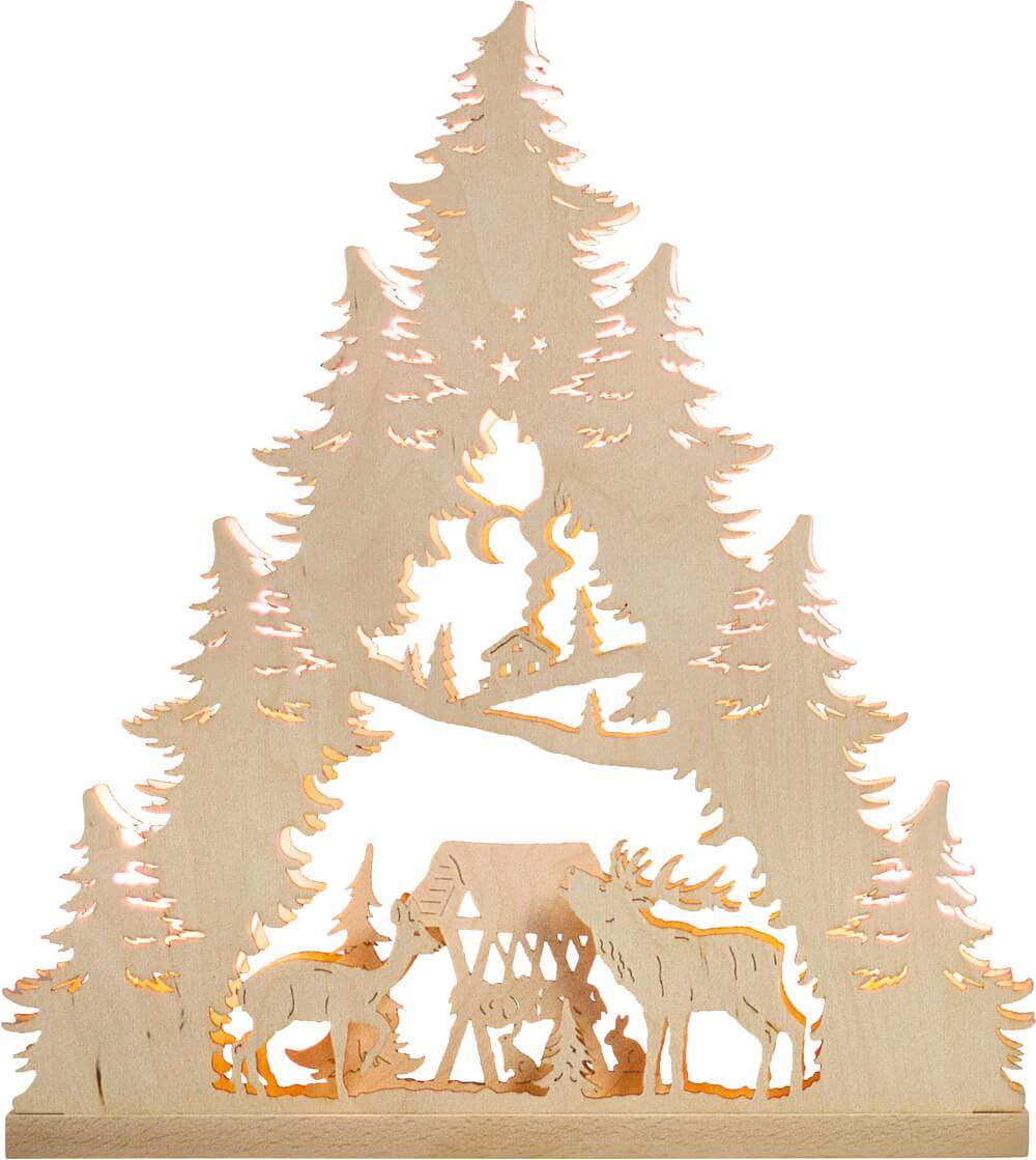 LED light top deer family, 43 cm by Weigla