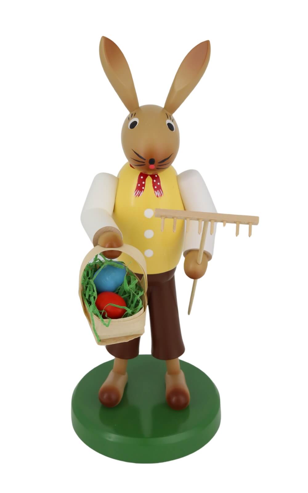 Easter bunny with rake and basket, 28 cm by SEIFFEN.COM_2