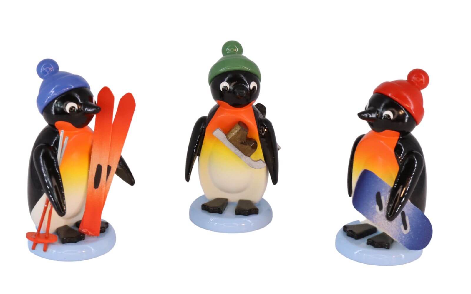 Miniature Penguins Winter Sportsmen 3 - pieces by SEIFFEN.COM