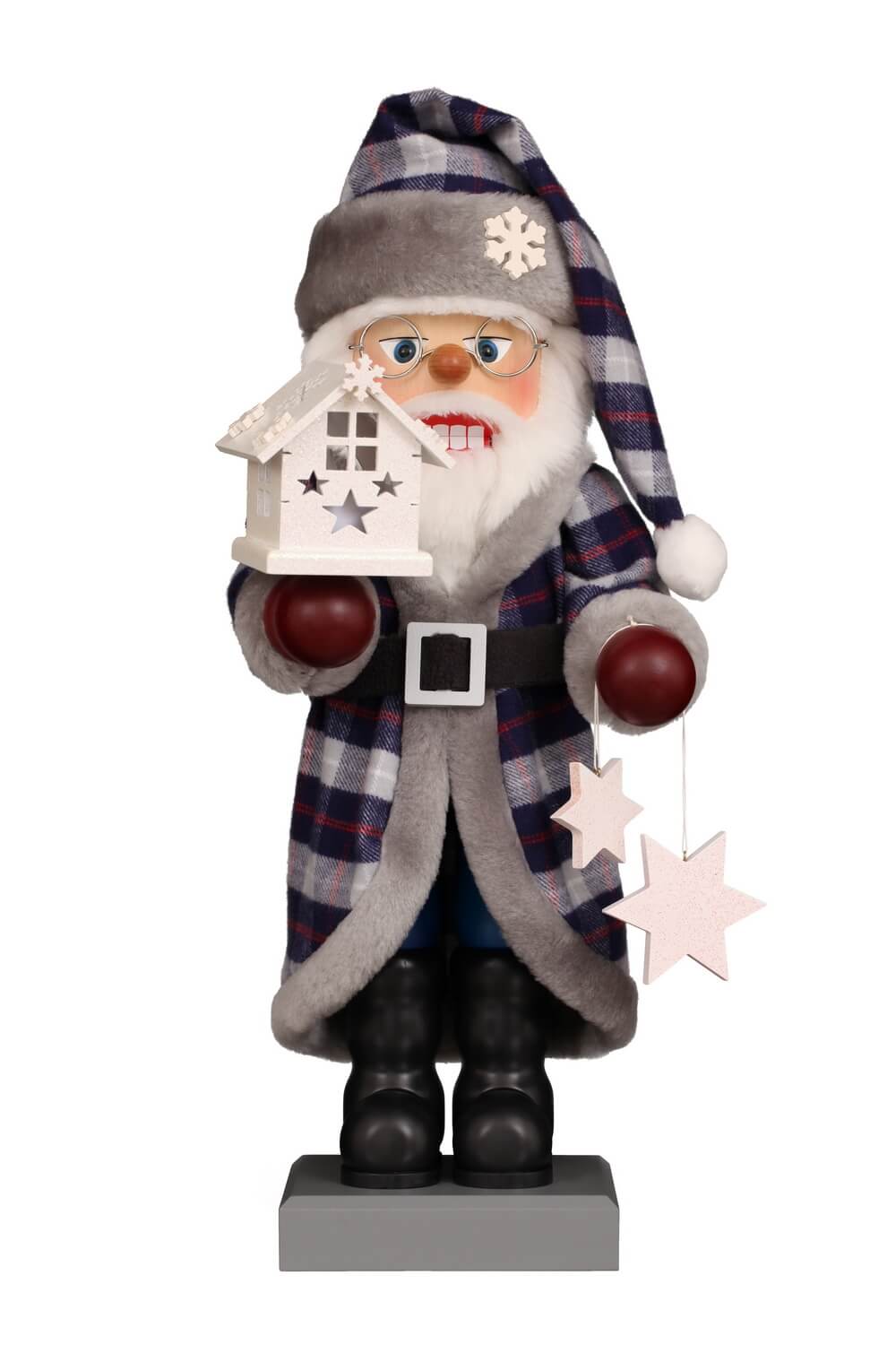 Premium Nutcracker Santa Claus with Lighted House, 48 cm (approx. 18.9 in) by Christian Ulbricht – Made in Germany