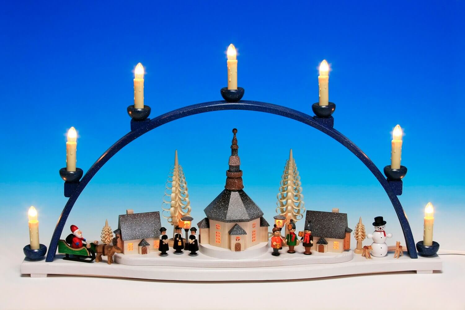 Candle arch Seiffen Christmas landscape, 67 cm by Knuth Neuber_2