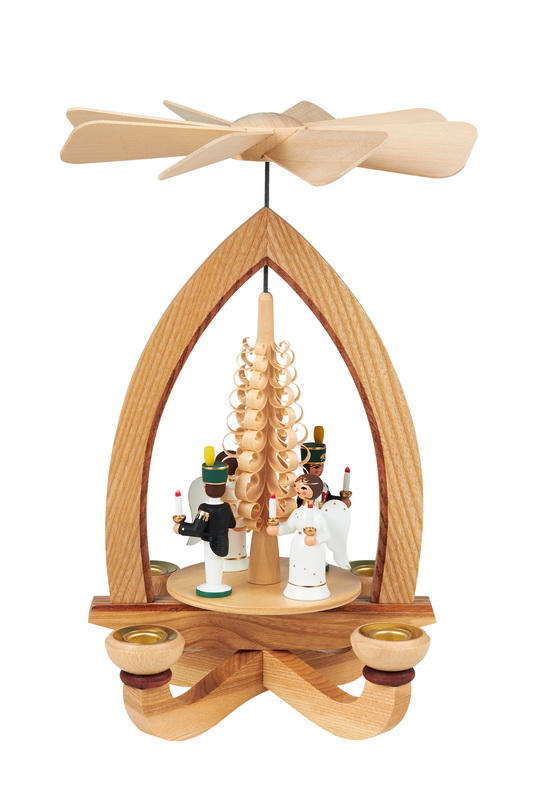 German Christmas Pyramid with German Angel & Miner