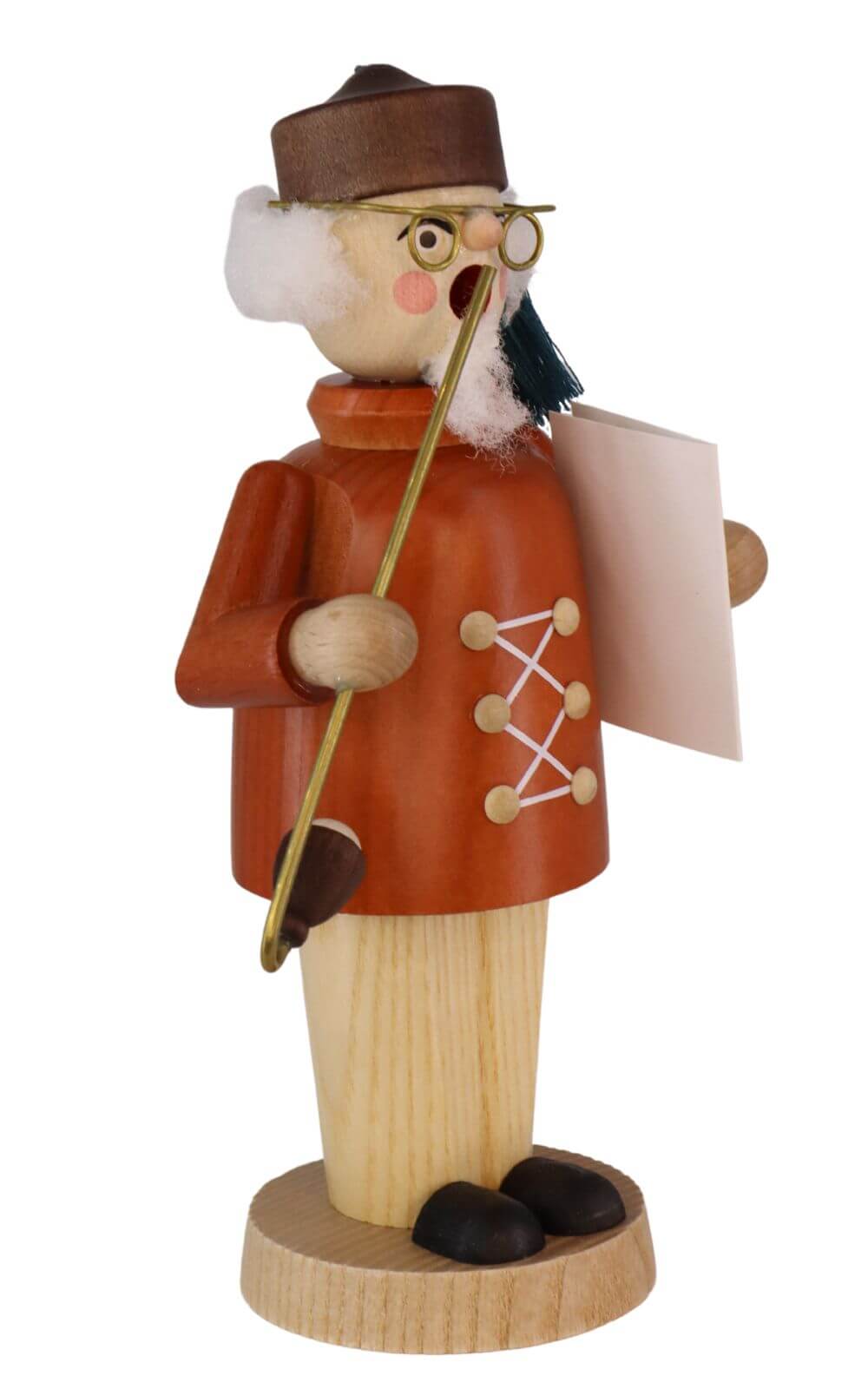 Smoking man schoolmaster, 16 cm, natural by Richard Glässer_3