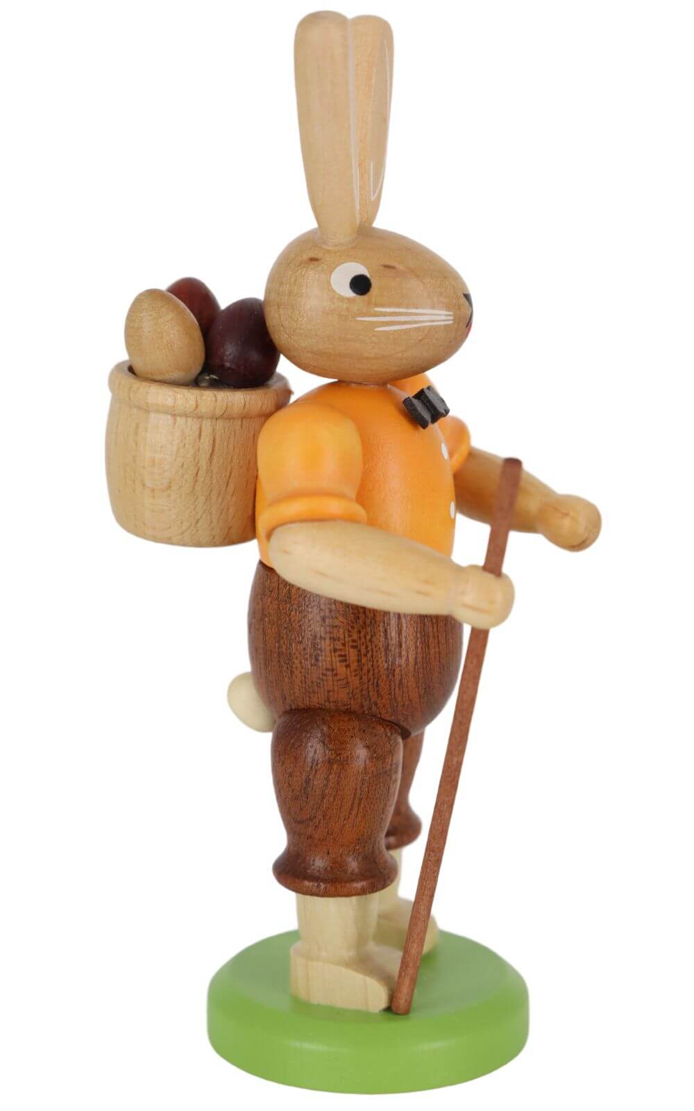 Easter bunny with basket and stick, colored, 11 cm by Müller Kleinkunst_3