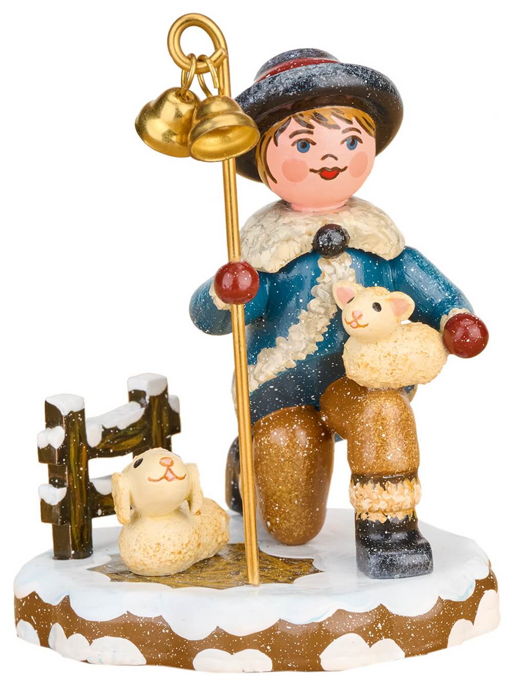 Winter child carolers shepherd by Hubrig Volkskunst