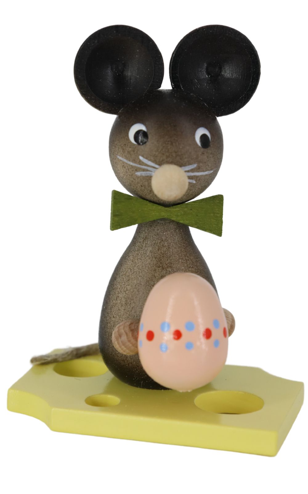 Miniature child mouse with egg, 7 cm, colored by Ralf Zenker