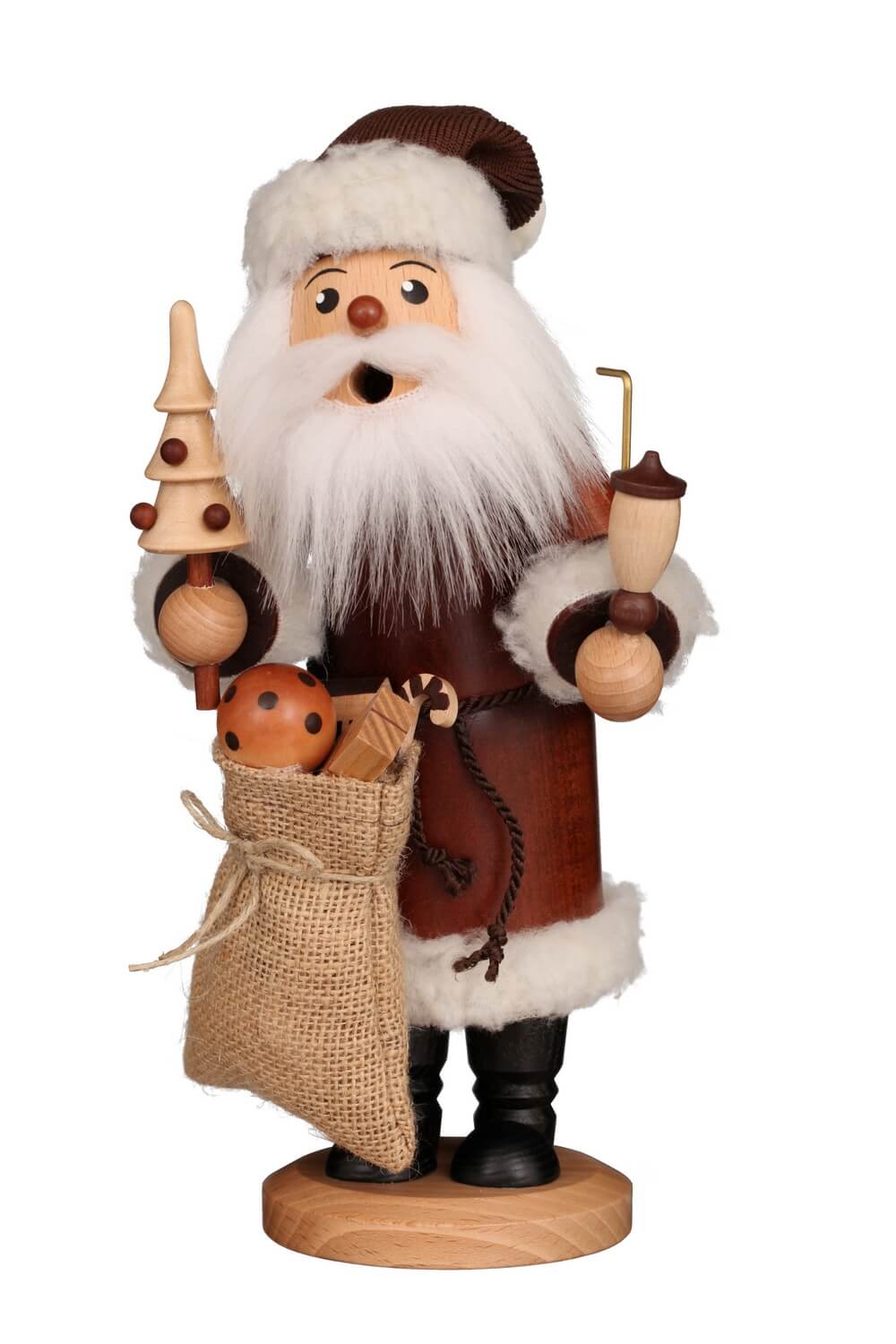 Smoking man Santa Claus, 27 cm by Christian Ulbricht