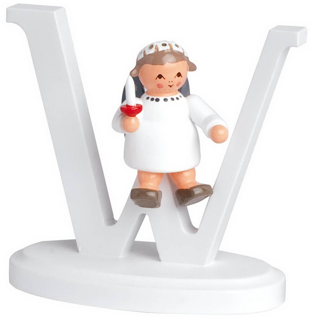 Miniature Christmas angel with the letter W buy online
