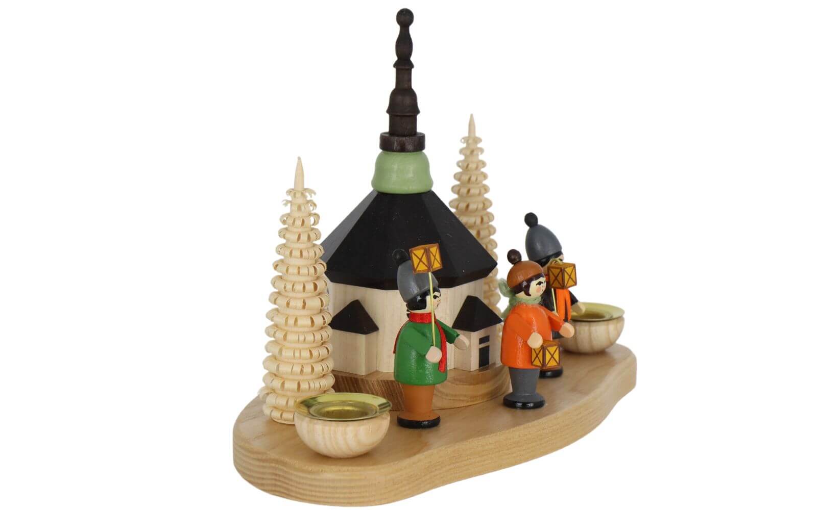 Christmas candle holder Seiffen church with lantern children by Knuth Neuber_2