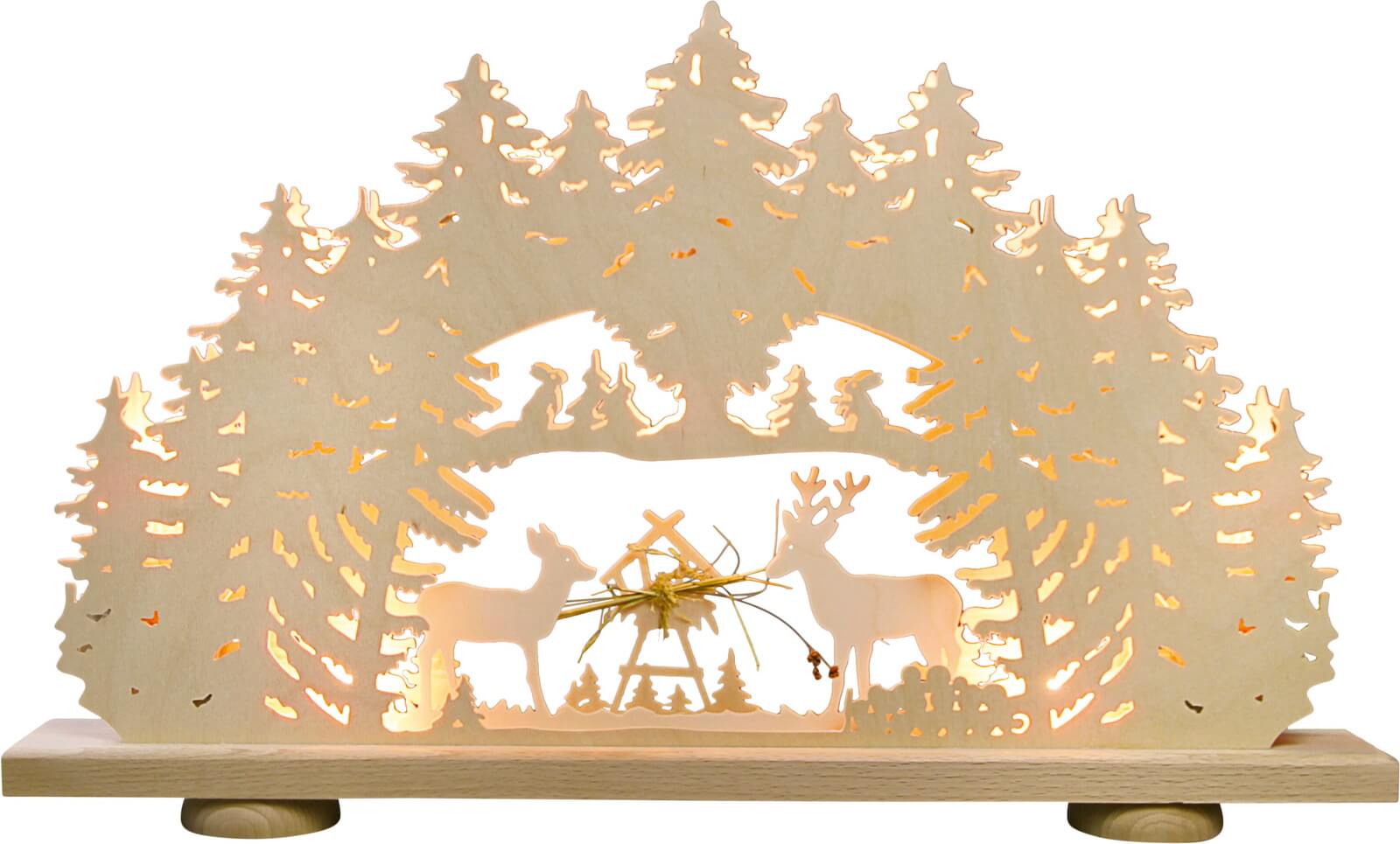 LED candle arch feeding crib with real hay from Weigla_pic1