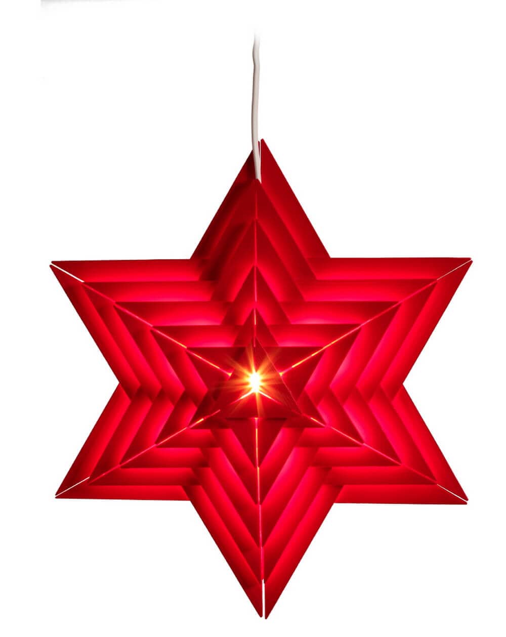 Illuminated poinsettia, red by Eckert Volkskunstwerkstatt