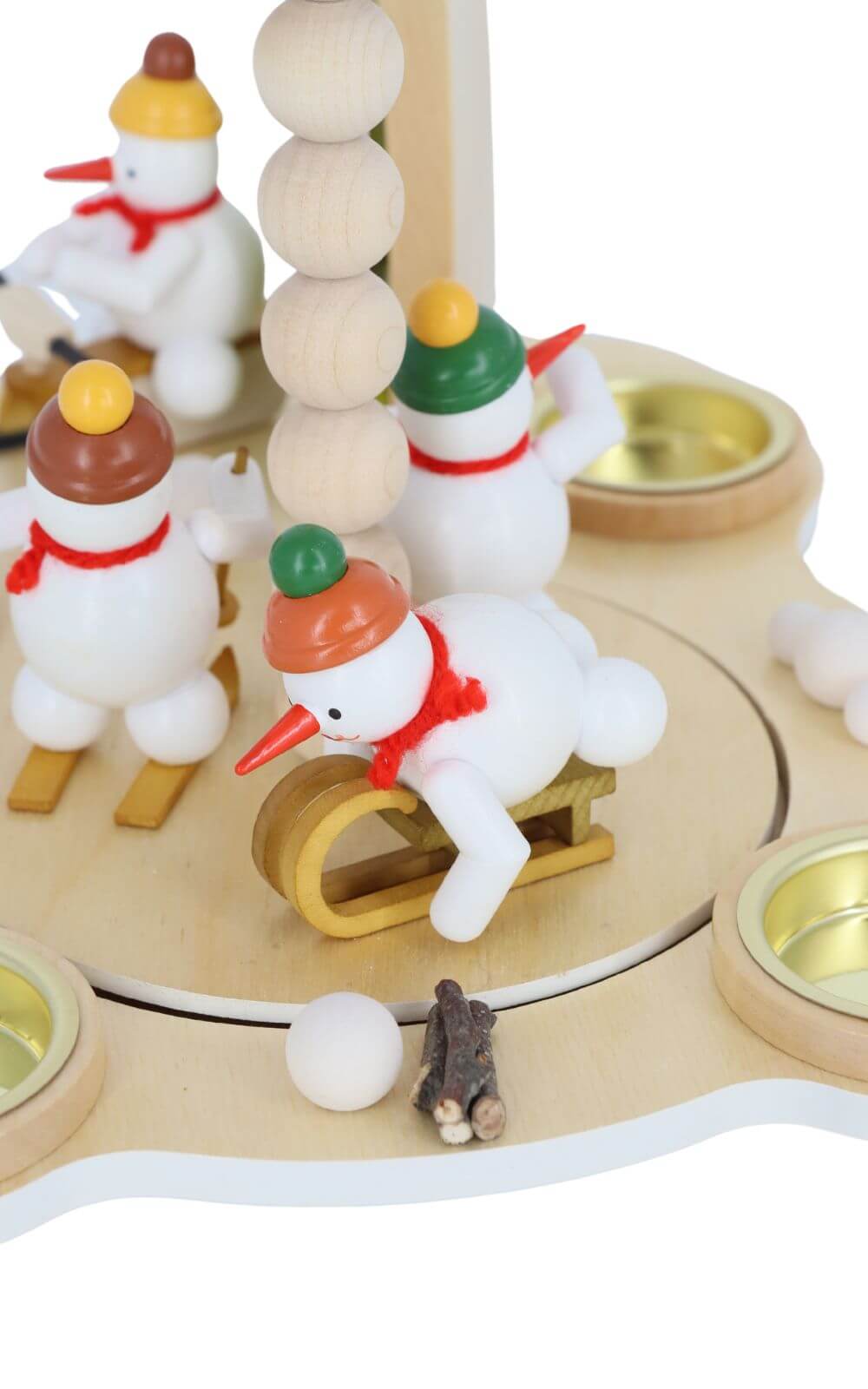 Christmas pyramid with snowmen, Winter sports by Volker Zenker_2