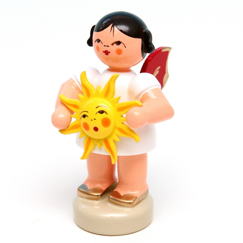 Christmas angel standing with sun and red wings by Figurenland Uhlig GmbH