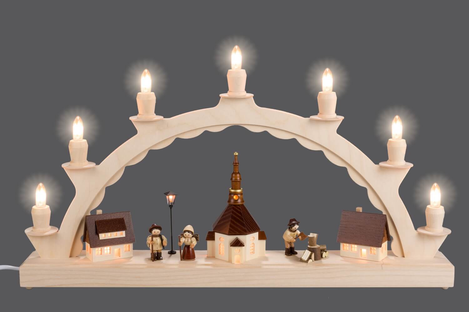 Candle arch with forest people and wood chopper, by SEIFFEN.COM_3