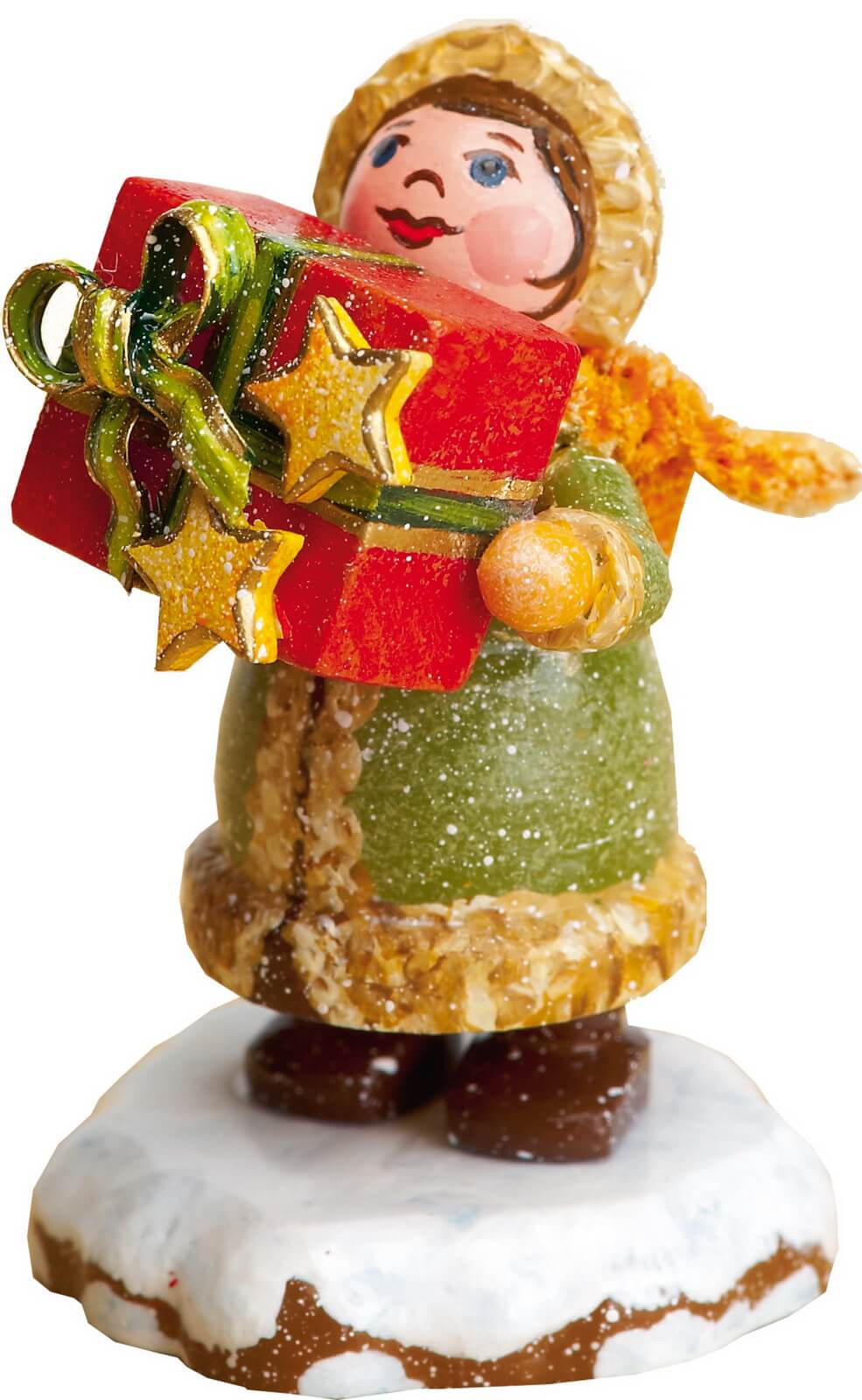 Miniature winter child thank you, 5 cm, colored by Hubrig Volkskunst