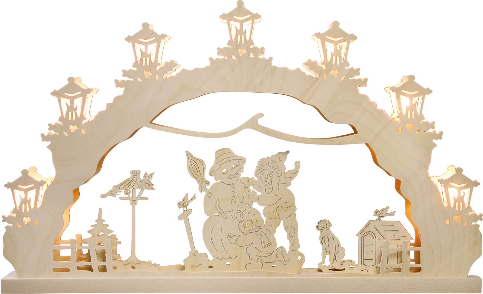 Build a snowman candle arch from Weigla