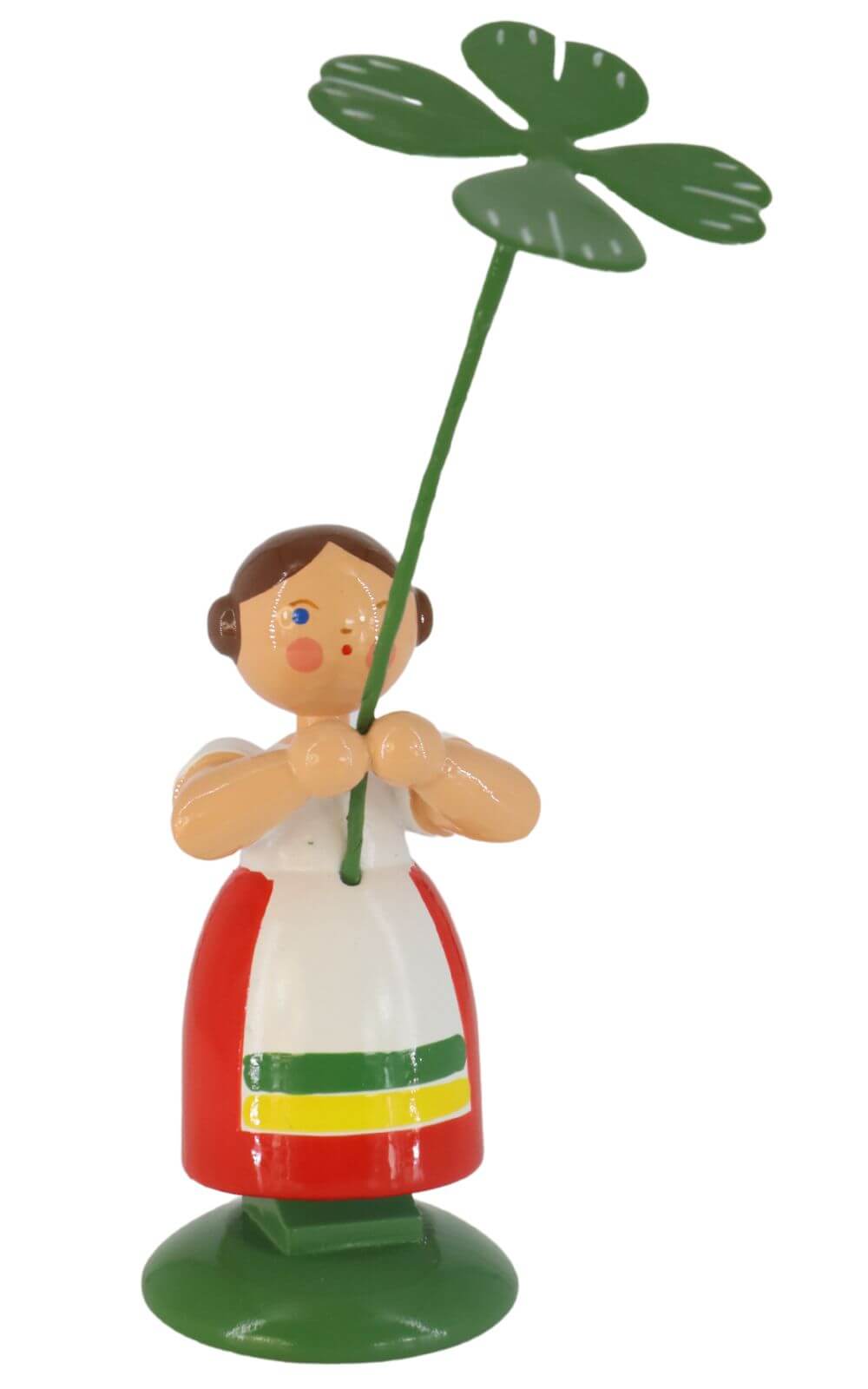 Miniature Flower girl with lucky clover, 12 cm by HODREWA Legler