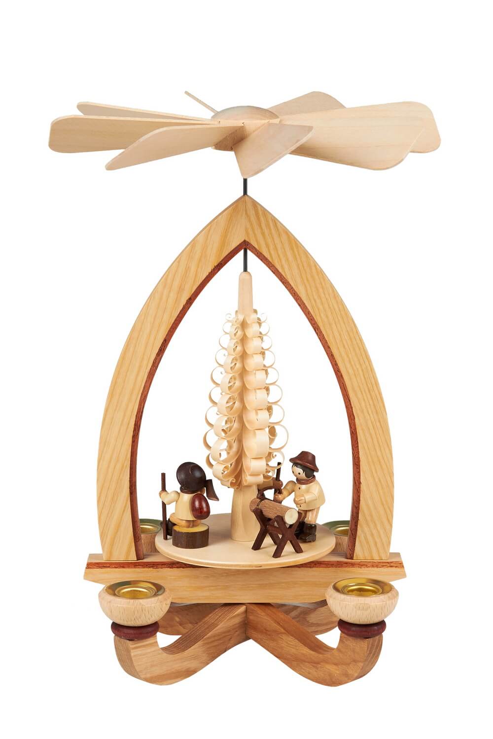 Christmas pyramid wood maker, 28 cm, natural by Heinz Lorenz