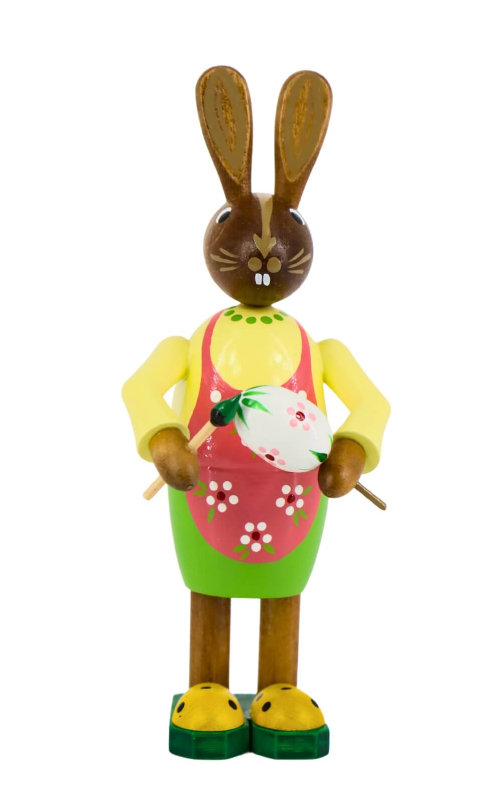 Easter bunny woman with brush and small Easter egg, 15 cm by Figurenland Uhlig GmbH_2