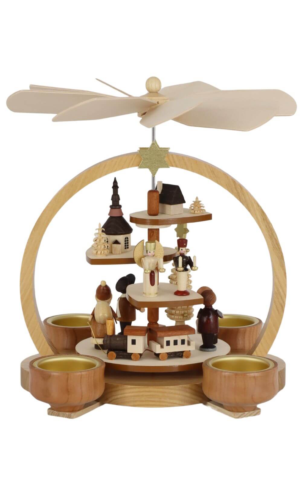 Tealight Christmas pyramid with Santa Claus, natural by Knuth Neuber_3