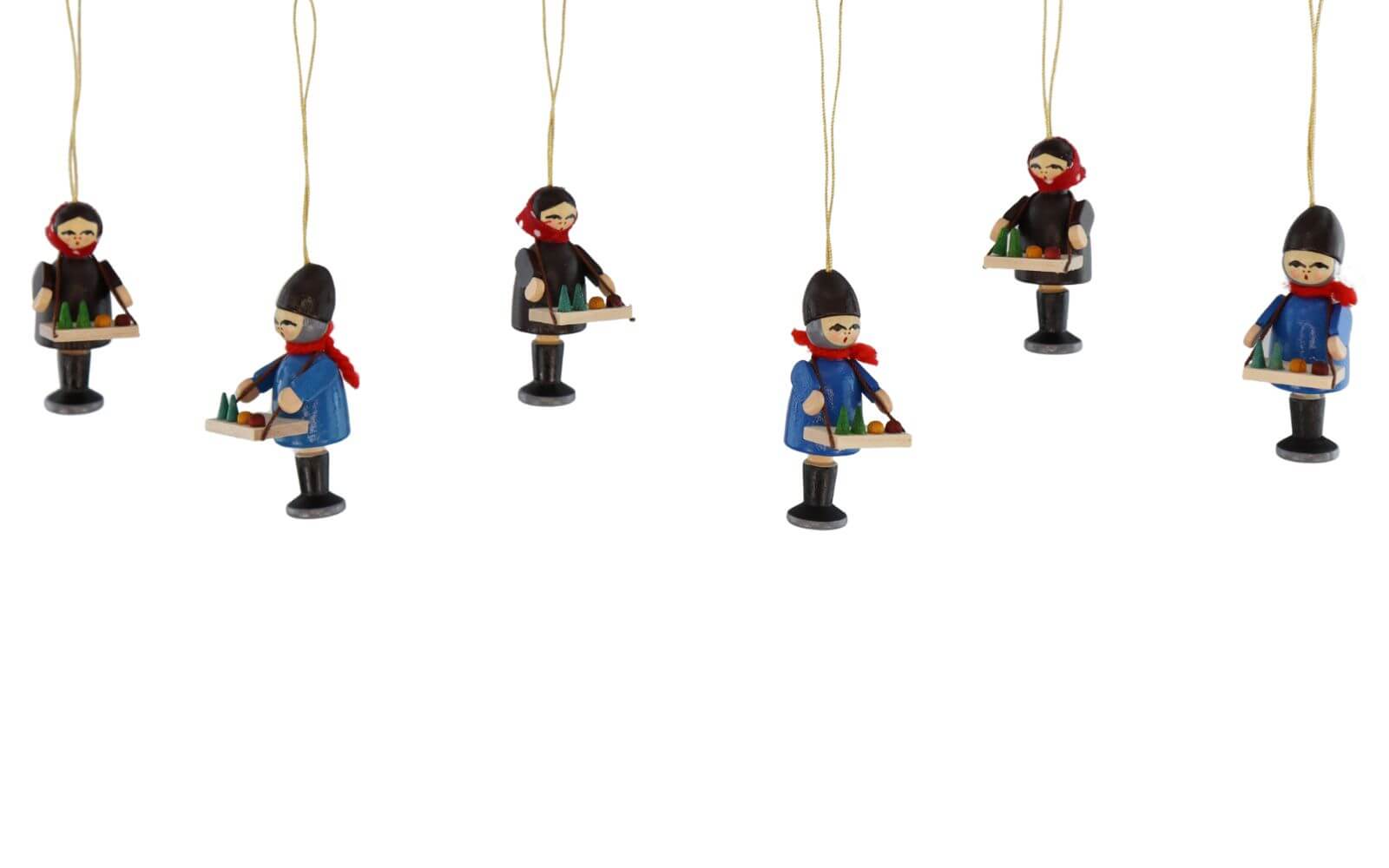 Christmas tree decorations Striezelkinder, 3 pairs by Knuth Neuber