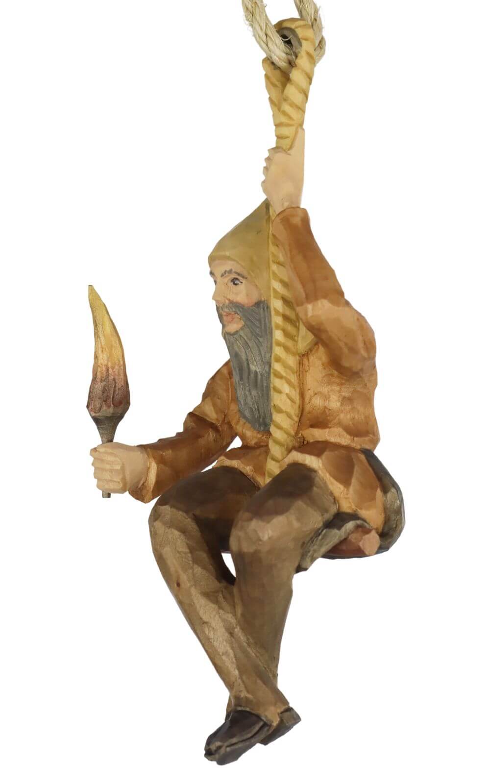 Rope ride, carved, 20 cm coloured by Schnitzkunst aus dem Erzgebirge