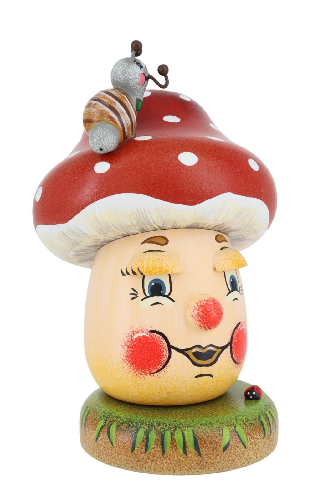 Smoking man lucky mushroom, 12 cm (4.72 inch), colorful by Hubrig Volkskunst _2