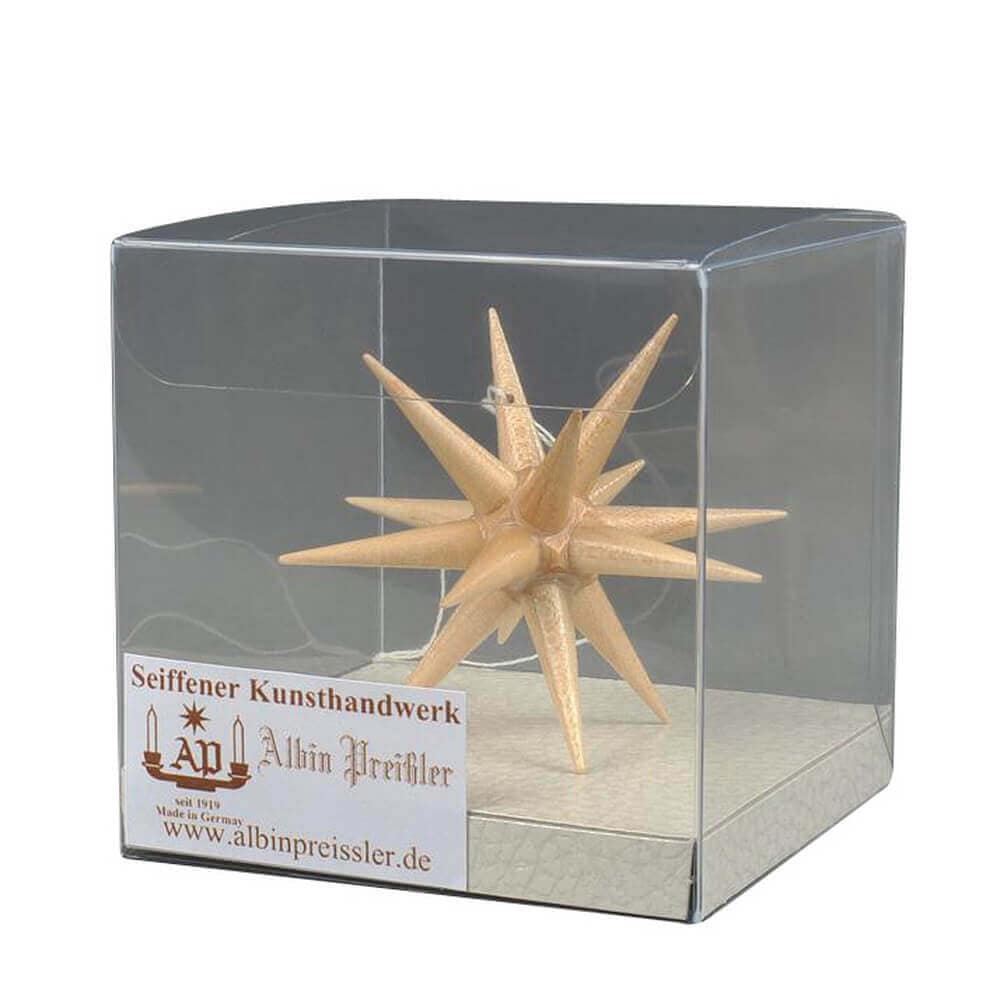 Christmas tree decorations made of wood, Christmas star natural, 7 cm by Albin Preißler