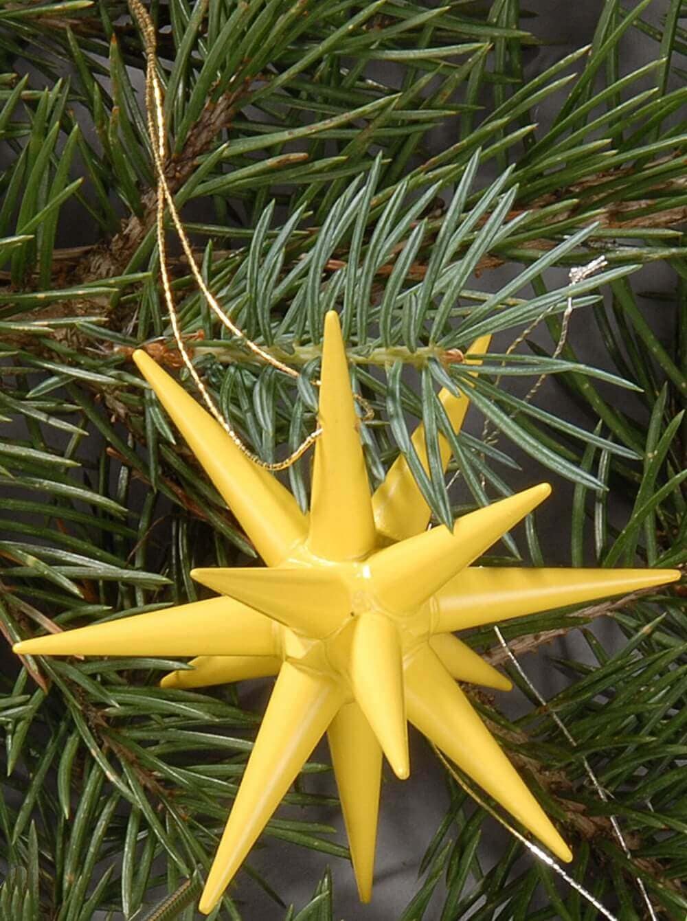 Wooden Christmas tree decorations, Poinsettias yellow, 4-piece by Albin Preißler_pic2