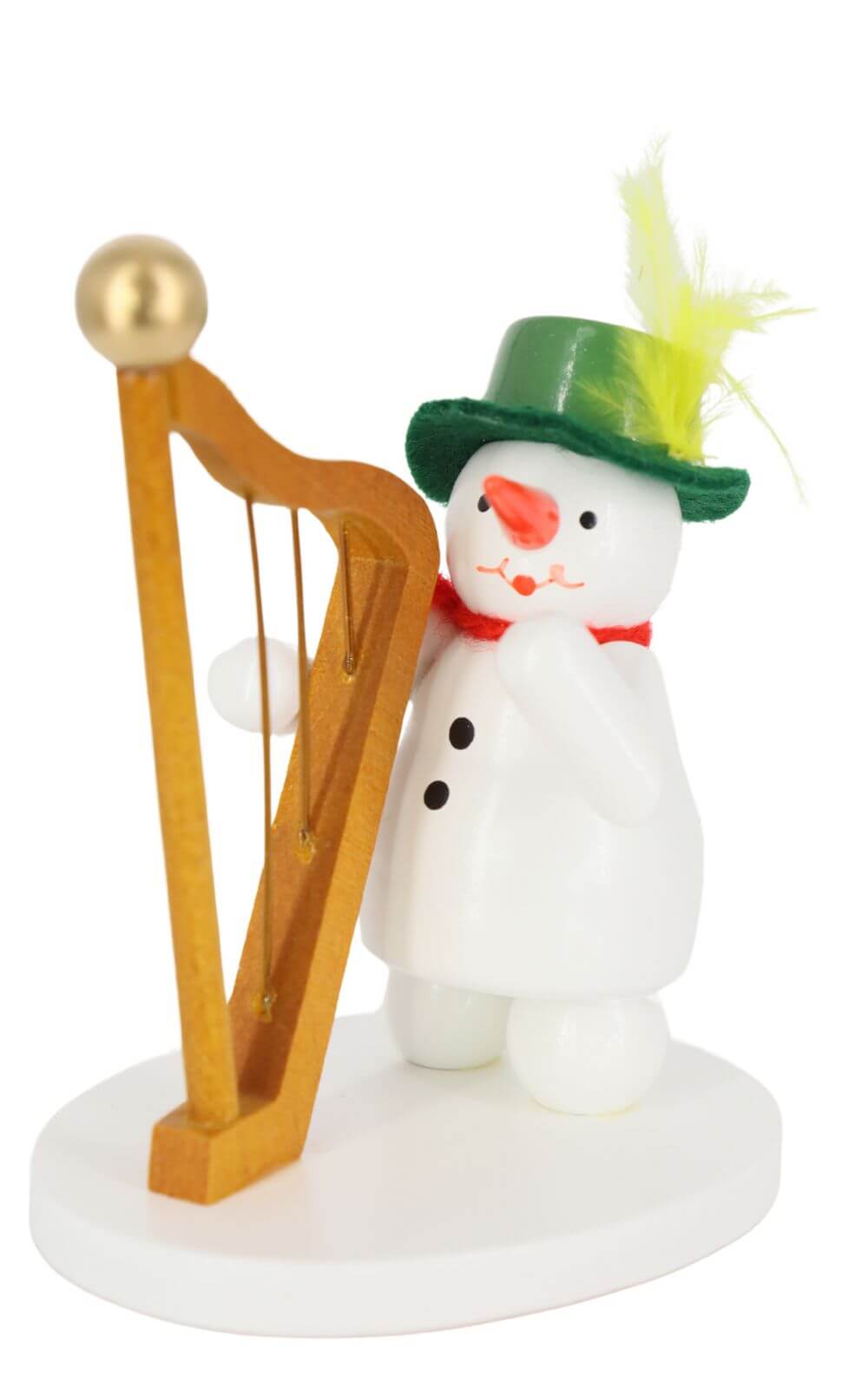 Miniature snow woman with harp, colored, 9 cm by Ralf Zenker