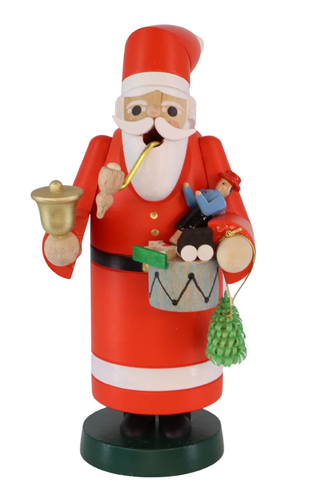 Smoking man Santa Claus, 18 cm, colored by Richard Glässer_1